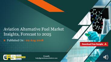 Aviation alternative fuel market insights, forecast to 2025