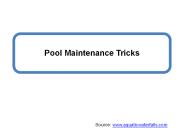 Pool Maintenance Tricks