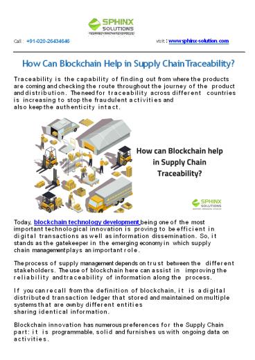 How Can Blockchain Help in Supply Chain Traceability