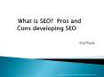What is SEO?  Pros and Cons developing SEO PowerPoint PPT Presentation