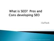 What is SEO?  Pros and Cons developing SEO