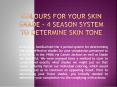 Colours for Your Skin Shade - 4 Season System to Determine Skin Tone (1) PowerPoint PPT Presentation