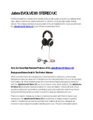 JABRA EVOLVE 80 STEREO UC - GoHeadSets