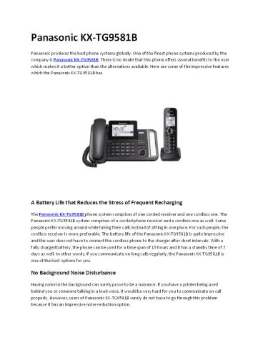 Panasonic KX-TG9581B - Go Headsets