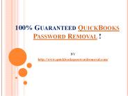 100% Guaranteed QuickBooks Password Removal