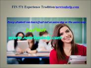 FIN 571 Experience Tradition/newtonhelp.com