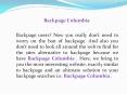 Backpage Columbia | Back page Columbia PowerPoint PPT Presentation