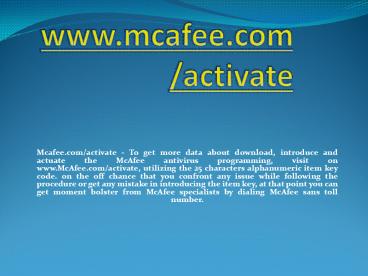 Mcafee activate - Activate and Download Antivirus Online