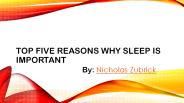 Reasons to Take Proper Sleep by Nicholas Zubrick