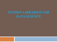 Python libraries for data science (1)