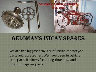 Indian 341 motorcycle spares parts