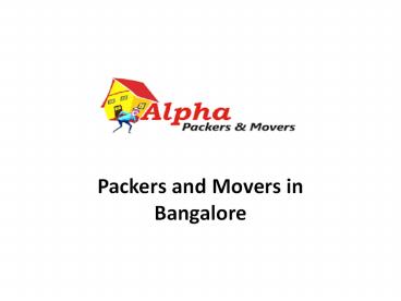 Packers and Movers In Bangalore