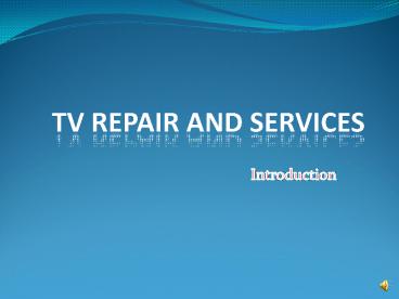 Tv Repair and Services in Hyderabad