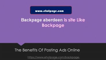 Backpage Aberdeen  |Back page Aberdeen | Aberdeen backpage