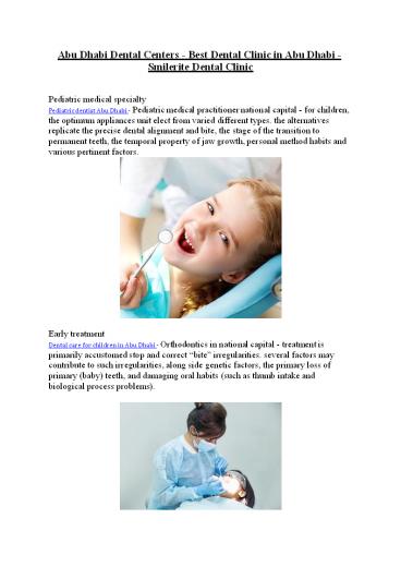 Abu Dhabi Dental Centers - Best Dental Clinic in Abu Dhabi - Smilerite Dental Clinic