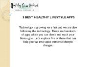5 BEST HEALTHY LIFESTYLE APPS