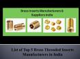Top 5 Brass Threaded Inserts Manufacturers in India PowerPoint PPT Presentation