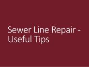 Sewer Line Repair - Useful Tips