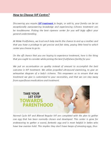 How to Choose IVF Centre?