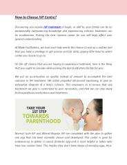 How to Choose IVF Centre?