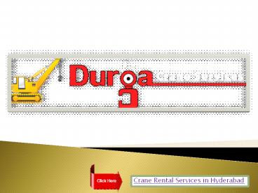 Crane Rental Services in Hyderabad