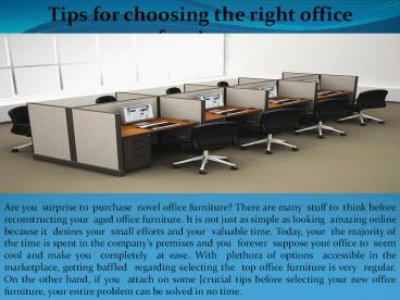 Tips for choosing the right office furniture