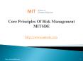 Core Principles Of Risk Management MIT School Of Distance Education PowerPoint PPT Presentation