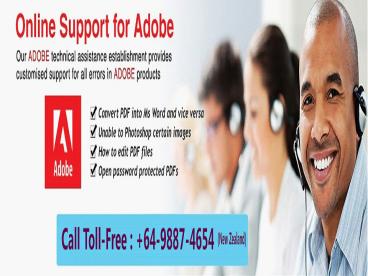 Adobe Support Number New Zealand +64-9887-4654