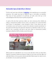 Noticeable Sign of Infertility in Women