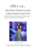 Must-Have Fashion from the Lakme Fashion Week 2018 PowerPoint PPT Presentation