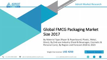 FMCG Packaging Market 2018 Analysis By Demand, Key Players, End Users, New Technologies, Various Product Types, Growth & Forecast 2025
