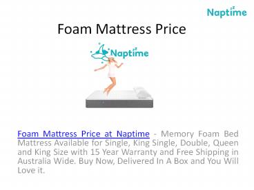 King Size Foam Mattress Topper at Naptime Australia