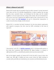 What is Natural Cycle IVF?