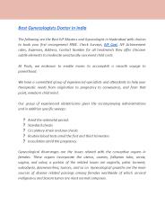 Best Gynecologists Doctor in India