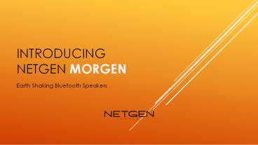 All New Netgen Morgen Bluetooth Speakers