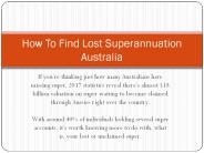 How To Find Lost Superannuation Australia