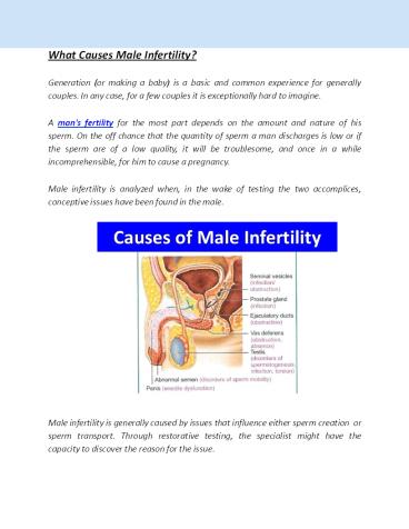 What Causes Male Infertility?
