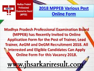 2018 MPPEB Various Post Online Form (3)