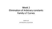 Elimination of aarbitrary constants and  family of curves