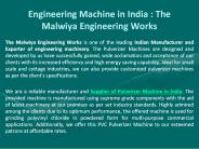 Engineering Machine in India : The Malwiya Engineering Works