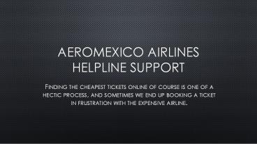 Aeromexico airlines helpline support