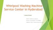 Whirlpool Washing machine Service Center in Hyderabad