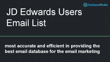 JD Edwards Users Email List