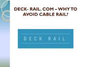 Deck-Rail.Com – Why to Avoid Cable Rail?