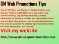 New Website Promotion | DM Web Promotions Tips PowerPoint PPT Presentation