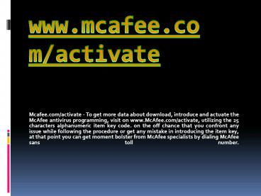 Mcafee.com/activate- Download Mcafee Antivirus Online