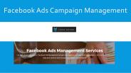 Facebook ads campaign management