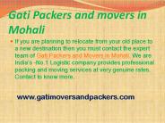 Gati Packers and movers in Mohali