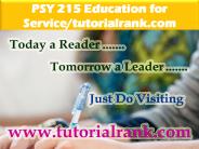 PSY 215 Education for Service--tutorialrank.com
