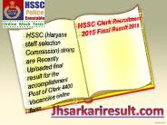 Hssc clerk recruitment 2015 final result 2018